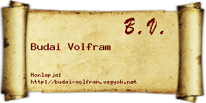 Budai Volfram névjegykártya